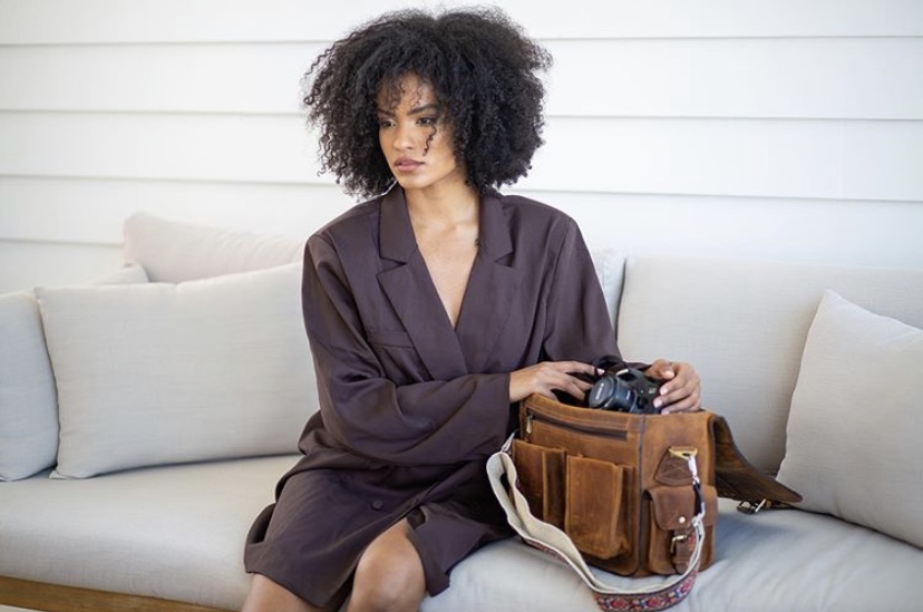 A stylish shoot location set up for a high-fashion editorial shoot.