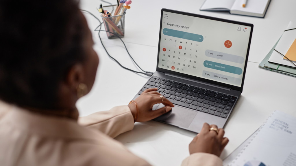 A host looking at an online booking system interface showing available dates for a shoot location.