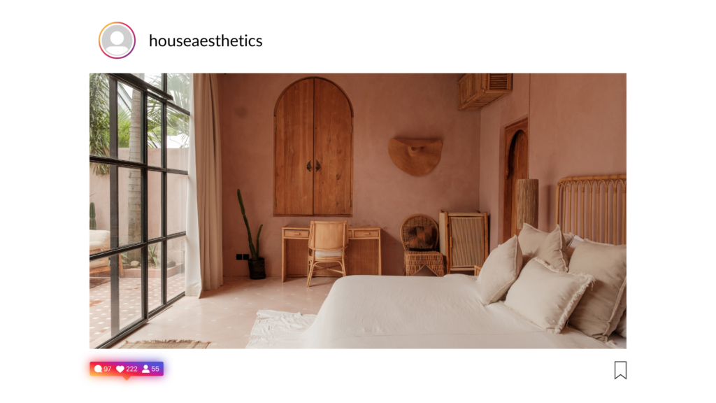 A social media post on instagram showcasing the features of a shoot location.